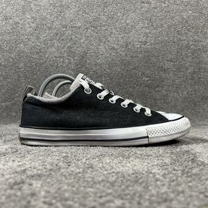 Converse All Star 143867F Mens Size 7 Womens Size 9 Black Denim Skate Shoes Used